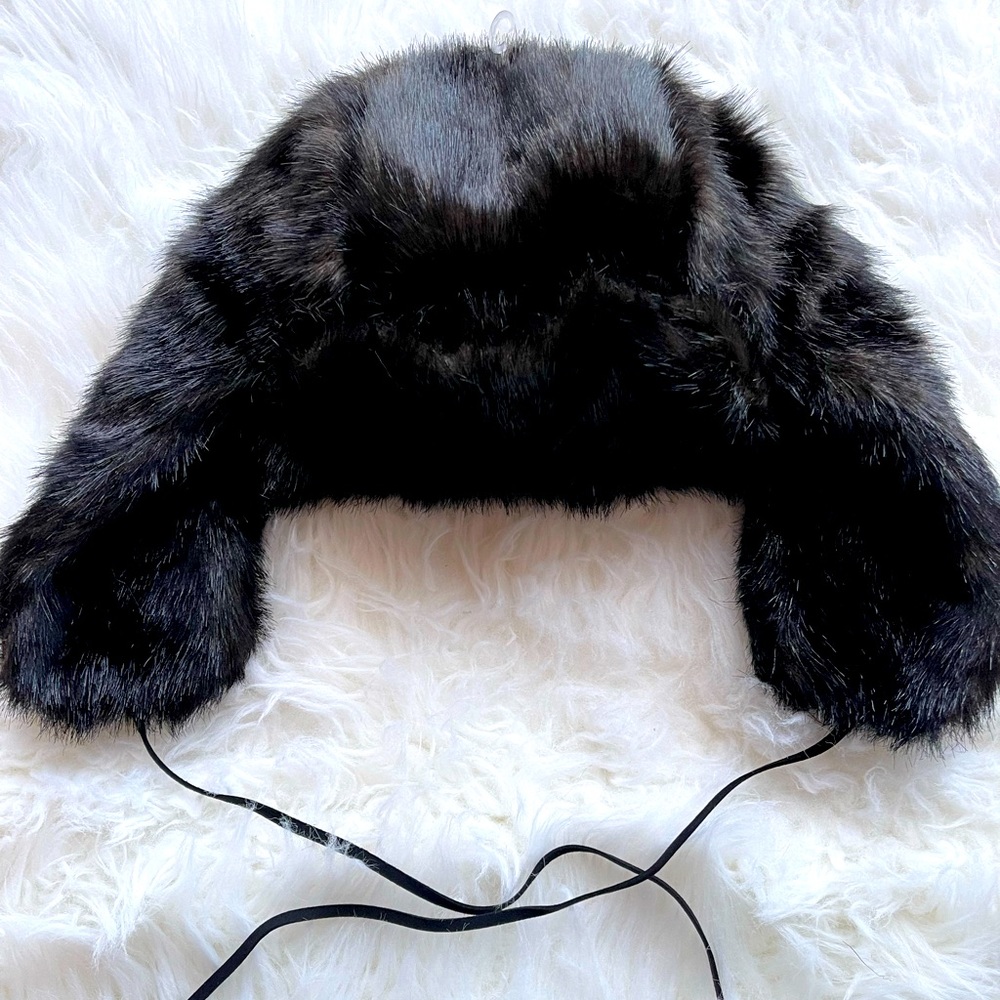 Vera Wang Faux Fur Aviator Trapper Hat Winter Simply Vera Black